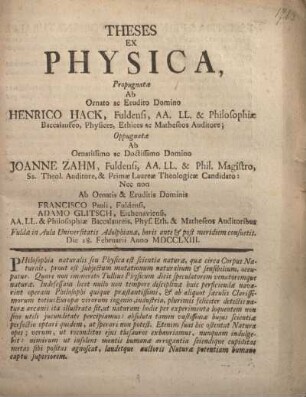 Theses ex physica