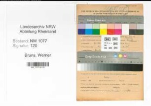 Entnazifizierung Werner Bruns , geb. 15.10.1922 (Schriftsetzer)