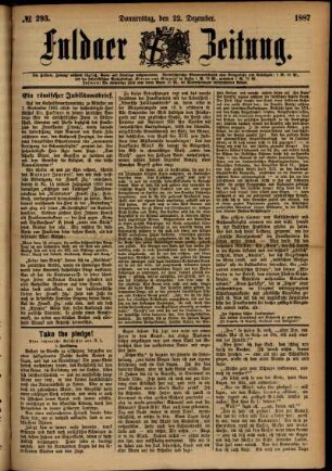 Ausgabe vom Donnerstag, den 22. Dezember 1887.