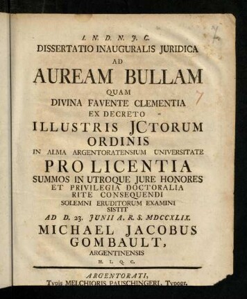1-24, Dissertatio Inauguralis Juridica