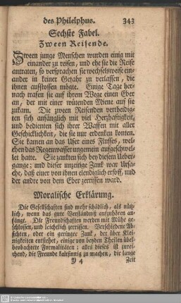 Sechste Fabel. Zween Reisende