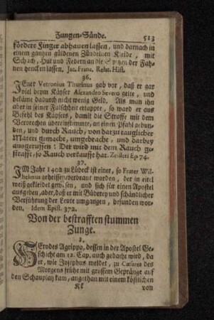 Von der bestrafften stummen Zunge.