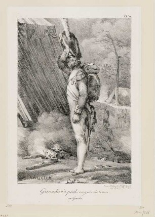 Grenadier à pied, en grande tenue, Blatt 17 der Folge "Kostüme der Kaisergarde"