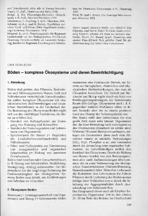 Böden - komplexe Ökosysteme und deren Beeinträchtigung