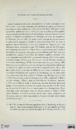 Notes et rectifications