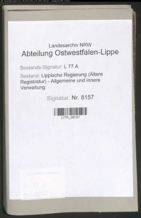 Kostenanschlag der Eisenbahn von Detmold nach Vlotho und Oeynhausen (3 Exemplare)