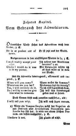 Zehntes Kapitel. Vom Gebrauch der Adverbiorum.
