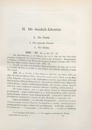 II. Die Sanskrit-Literatur
