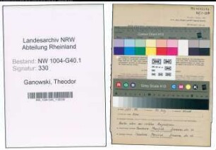 Entnazifizierung Theodor Ganowski , geb. 11.12.1904 (Stoffwaerter)
