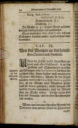 Cap. IX. Von den Wartzen an den heimlichen Oertern und Hindern
