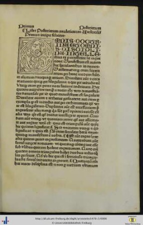 Liber Primus Posteriorum Arestotilis