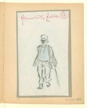 Soldat mit Gehstock und Wüstenmütze