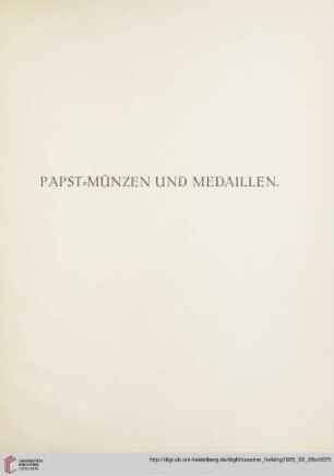 Papst-Münzen und Medaillen (Nr. 285-292)