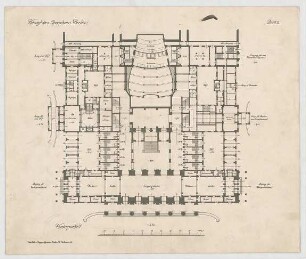 Thiersch, Friedrich von; Berlin, Königsplatz; Konzerthaus und Oper - Vorderparkett (Grundriss)
