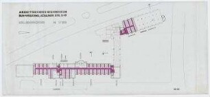 Wettbewerb Arbeitnehmerwohheim Wedding (nicht realisiert) – Grundriss Keller. Berlin-Wedding, Kösliner Straße 11-19