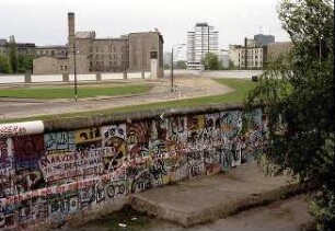 Berlin: Mauer am Potsdamer Platz; vom Podest