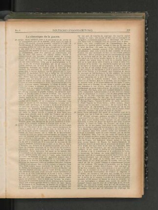 la chronique de la guerre.
