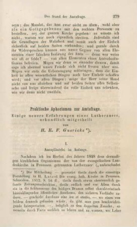 279-299 Praktische Aphorismen zur Amtsfrage : einige neuere Erfahrungen eines Lutheraners