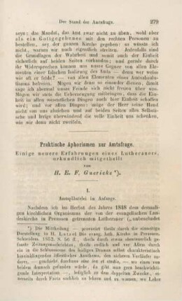 279-299 Praktische Aphorismen zur Amtsfrage : einige neuere Erfahrungen eines Lutheraners