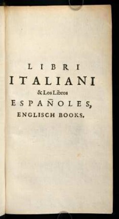 1-22, Libri Italiani & Los Libros Espanoles, Englisch Books.