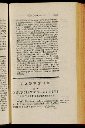 Caput IX. De Enunciatione Et Eiusdem Variis Speciebus.