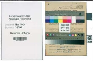 Entnazifizierung Johann Kleinholz , geb. 16.09.1894 (Kolonnenfuehrer)
