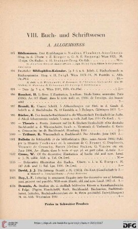 VIII. Buch- und Schriftwesen