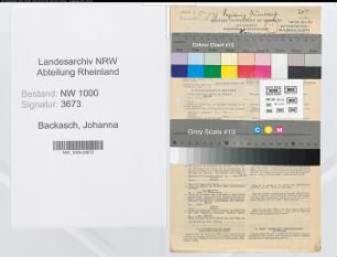 Entnazifizierung Johanna Backasch, geb. 25.04.1909 (Stenotyp.)