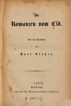 Die Romanzen vom Cid
