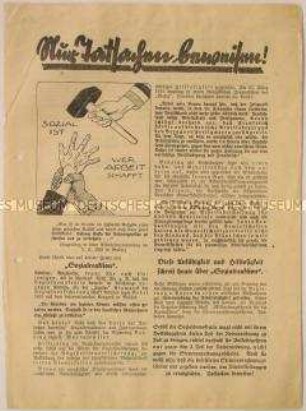 Programmatischer Wahlaufruf der Deutschnationalen Volkspartei an die Arbeiter zur Reichstagswahl November 1932