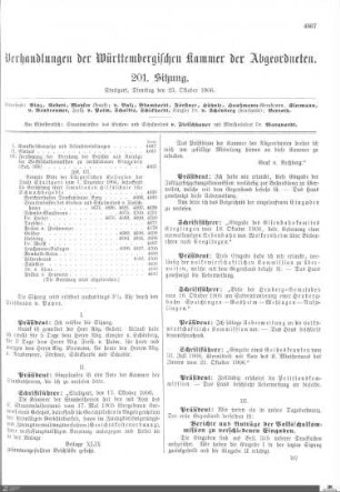201. Sitzung, Stuttgart, 23.10.1906