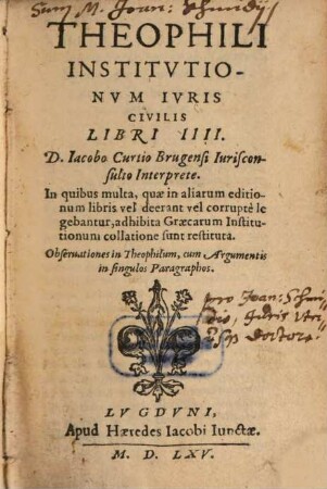 Iustiniani Institutionum libri IV