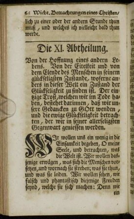 Die XI. Abtheilung.