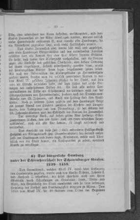 6) Das bürgerliche Hamburg unter der Schirmherrschaft der Schauenburger Grafen. 1239-1459.