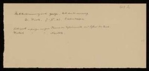 Beil. 2: Notizzettel von Karl Schwarzschild