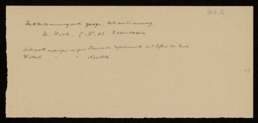Beil. 2: Notizzettel von Karl Schwarzschild