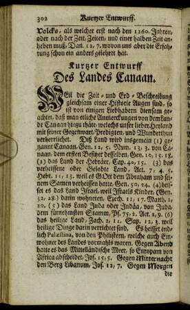 Kurtzer Entwurff Des Landes Canaan.