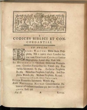 I. Codices Biblici Et Concordantiae.