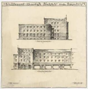 Wettbewerb Stadtsparkasse Bielefeld: 2 Ansichten 1:200