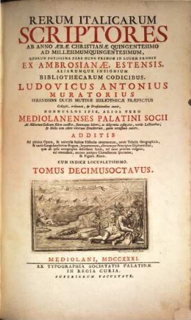 Rerum italicarum Scriptores, 18