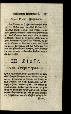 III. Klasse. Oleosa. Oelige Arzneymittel.