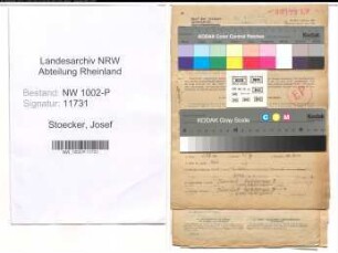 Entnazifizierung Josef Stoecker , geb. 21.11.1895 (Polizeibeamter)