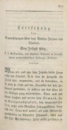 211-242 Das Wirken Johann des Täufers : Fortsetzung
