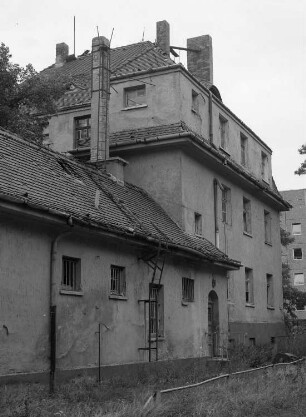 Dresden-Übigau, Klingerstraße. Pionierkaserne Übigau (1913). Kasernengebäude (Scharfenberger Straße/Ecke Klingerstraße). Hofansicht