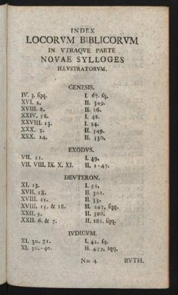 Index Locorum Biblicorum in Utraque Parte Novae Sylloges Illustratorum