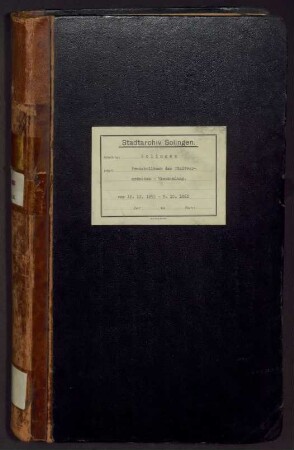 Solingen: Stadtverordnetenversammlung 1855-1862