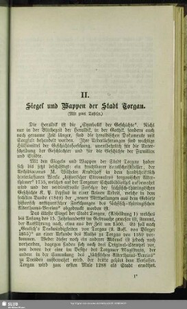 II. Siegel und Wappen der Stadt Torgau