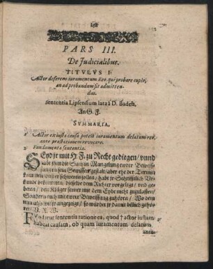 Pars III. De Iudicialibus.
