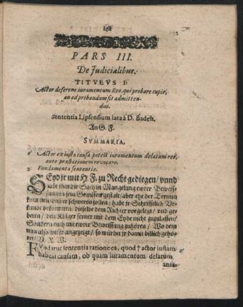 Pars III. De Iudicialibus.