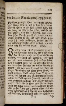 Am dritten Sonntag nach Epiphanias.